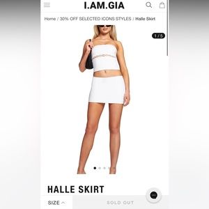 IAMGIA Halle White Low Rise Skirt